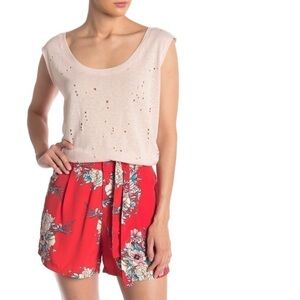 Red Bishop + Young NWT Jamie Muscle Tee Tank Distressed Scoop Neck Pink Size L
